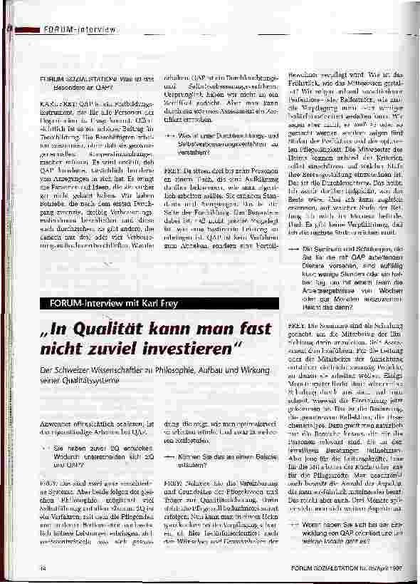 Vorschauseite 1: In Qualität kann man fast nicht zuviel investieren
