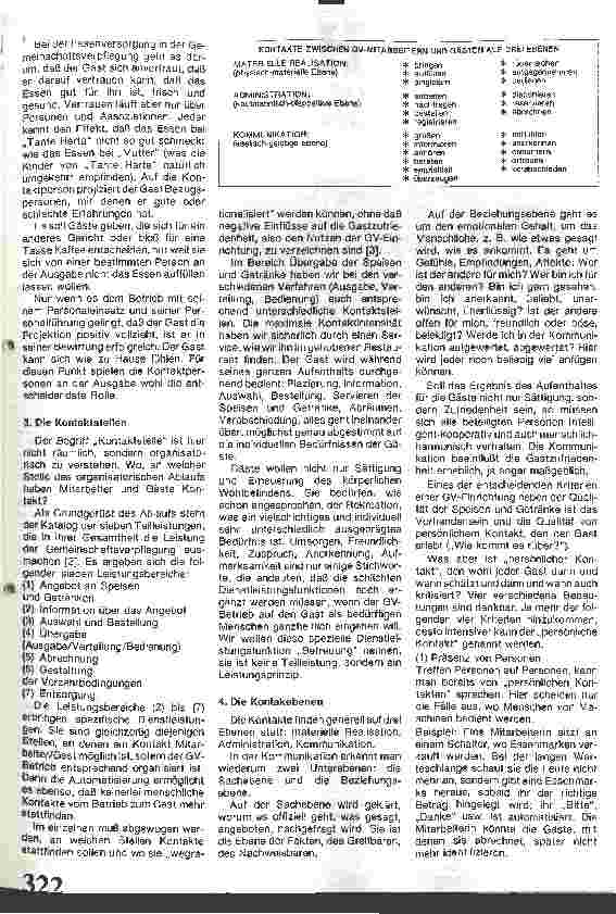 Vorschauseite 2: Gemeinschaftsverpflegung Kontakte zwischen Mitarbeitern und Gästen