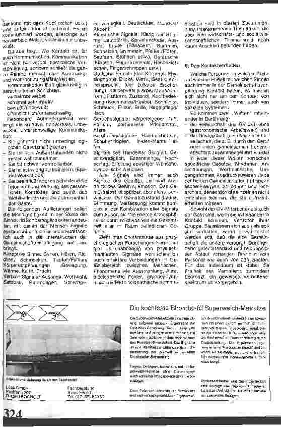 Vorschauseite 4: Gemeinschaftsverpflegung Kontakte zwischen Mitarbeitern und Gästen