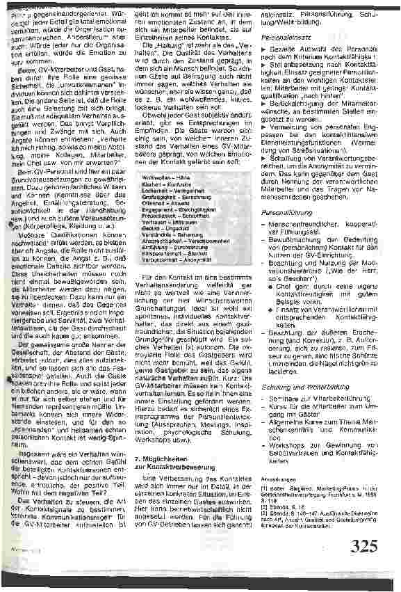 Vorschauseite 5: Gemeinschaftsverpflegung Kontakte zwischen Mitarbeitern und Gästen