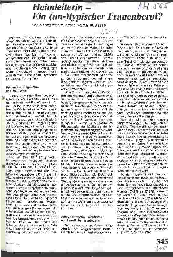 Vorschauseite 1: Heimleiterin - Ein (un-)typischer Frauenberuf