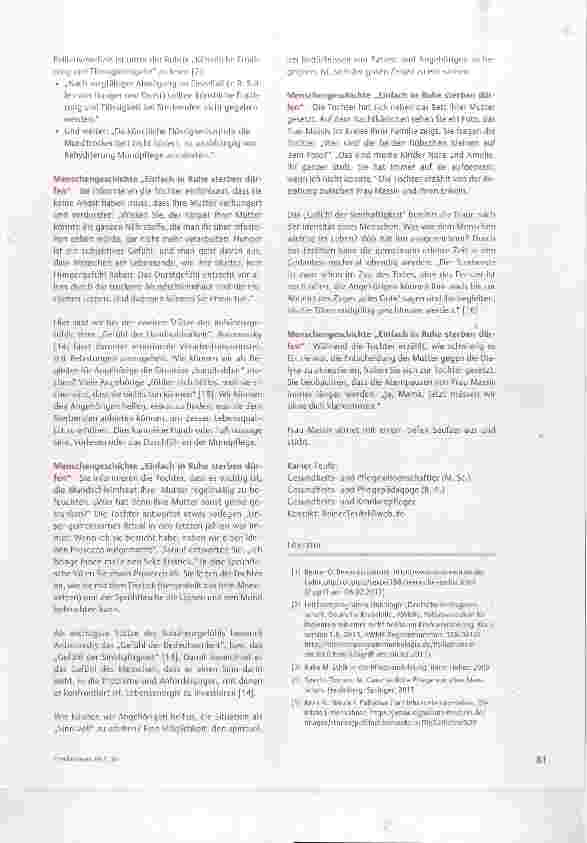 Vorschauseite 5: Richtig sterben? Pfiege in der Finalphase