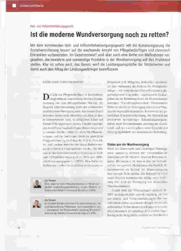 Vorschauseite 1: Ist die moderne Wundversorgung noch zu retten?