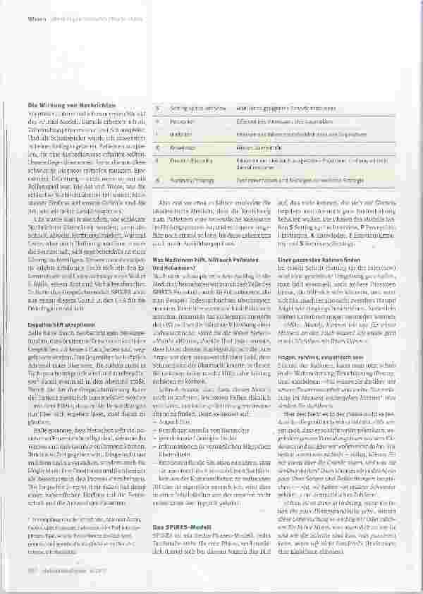 Vorschauseite 2: Sechs Schritte, die die Botschaft erträglich machen: das SPIKES-Modell