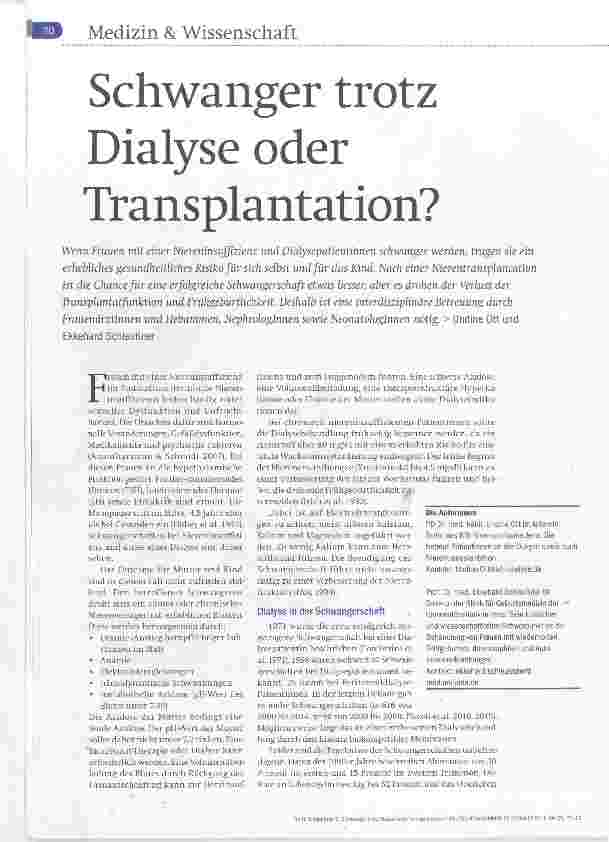 Vorschauseite 1: Schwanger trotz Dialyse oder Transplantation?