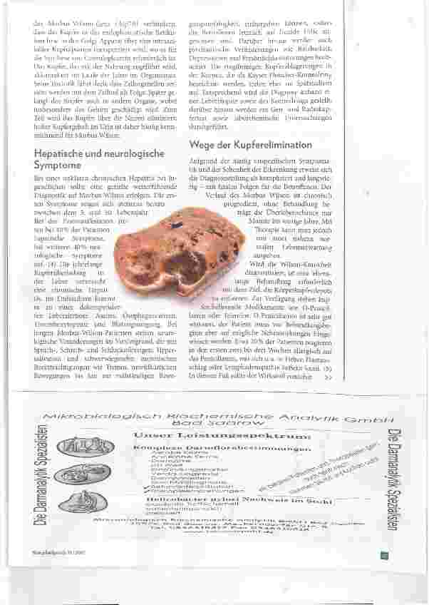 Vorschauseite 2: Zink in der Therapie von M. Wilson und Demenz