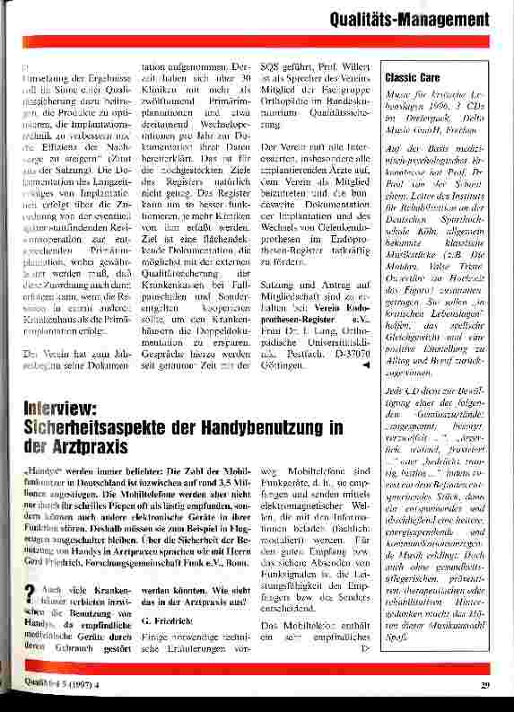 Vorschauseite 2: Aufnahme der Datendokumentation beim Endoprothesen-Register - Ein wirksames Instrument zur Qualitätssicherung in der Endoprothetik