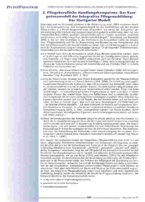 Vorschauseite 3: Integrative Pflegeausbildung: Das Stuttgarter Modell
