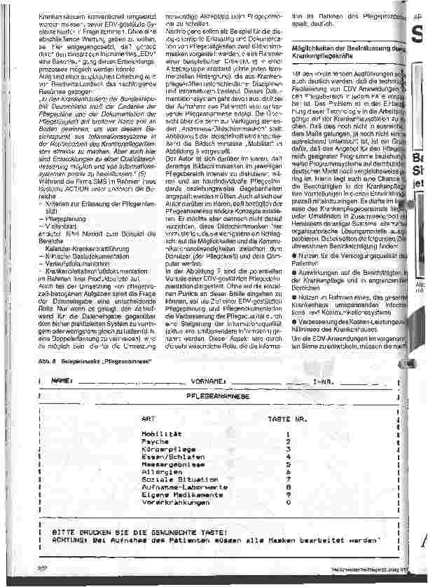 Vorschauseite 4: Elektronische Datenverarbeitung in der Krankenpflege 12. Folge: EDV-Programme: Fast alles ist technisch möglich