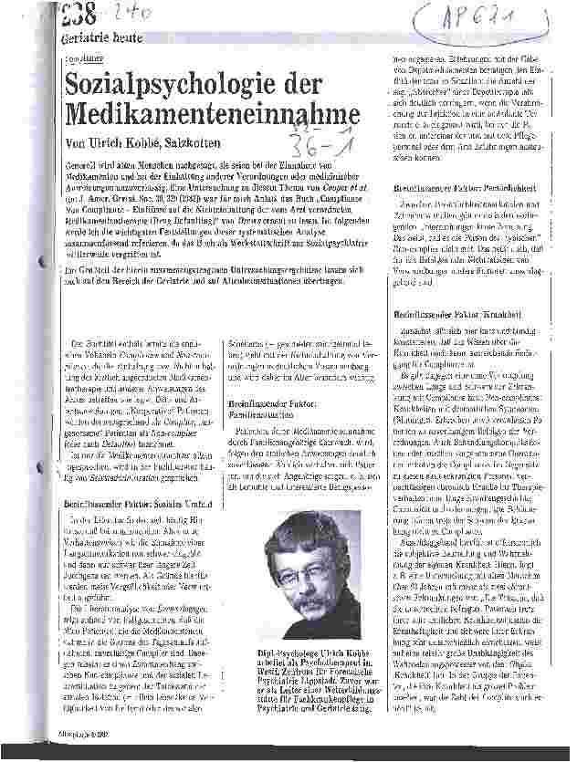 Vorschauseite 1: Sozialpsychologie der Medikamenteneinnahme