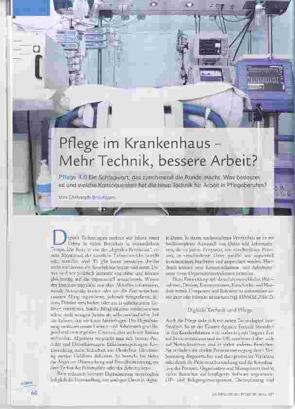 Vorschauseite 1: Pflege im Krankenhaus Mehr Technik, bessere Arbeit?
