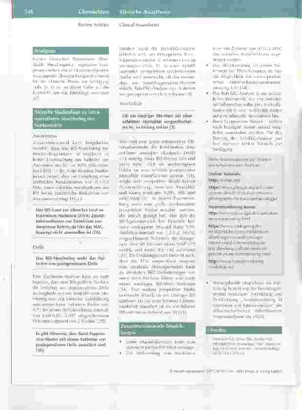 Vorschauseite 5: Haben wir einen Nutzen vom intraoperativen Monitoring der Narkosetiefe?