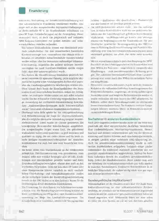 Vorschauseite 3: Krankenhausinvestitionsfinanzierung in NRW
