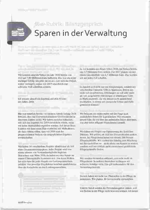 Vorschauseite 1: Sparen in der Verwaltung