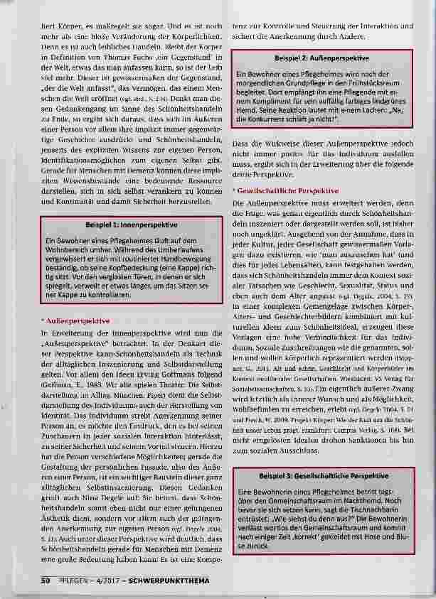Vorschauseite 3: SCHONHEITSHANDELN VON MENSCHEN MIT DEMENZ IM PFLEGEHEIM