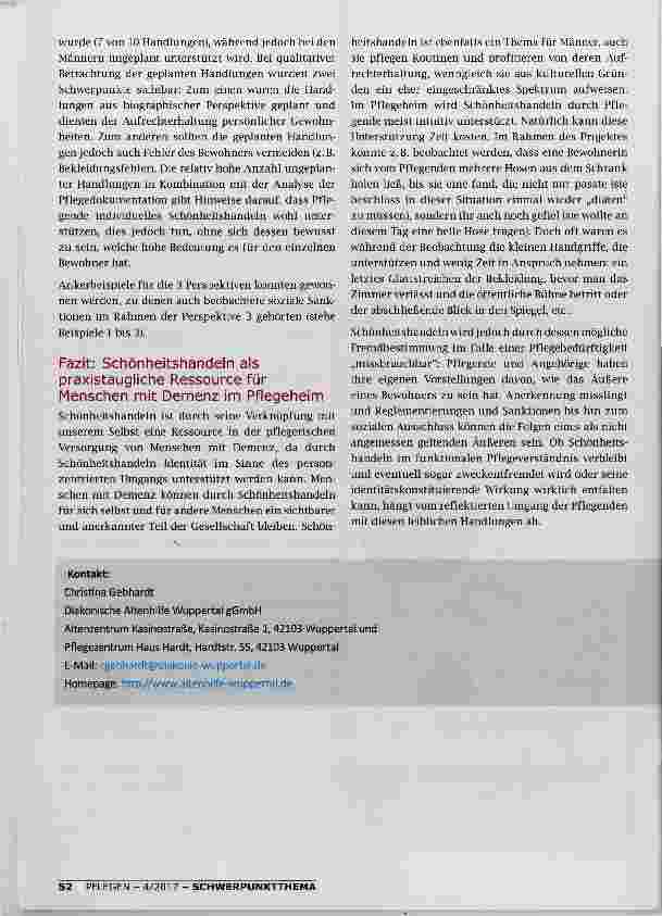 Vorschauseite 5: SCHONHEITSHANDELN VON MENSCHEN MIT DEMENZ IM PFLEGEHEIM
