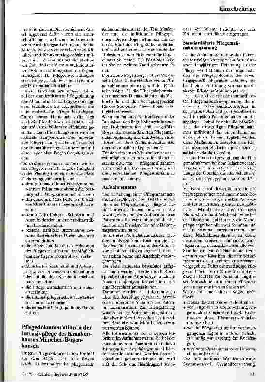 Vorschauseite 2: Erfahrungen mit der individuellen Pflegeplanung und Pflegedokumentation in der Intensivpflege