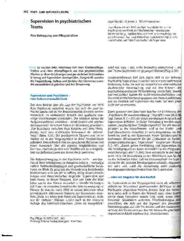 Vorschauseite 1: Supervision in psychiatrischen Teams Die Befragung von Pflegekräften