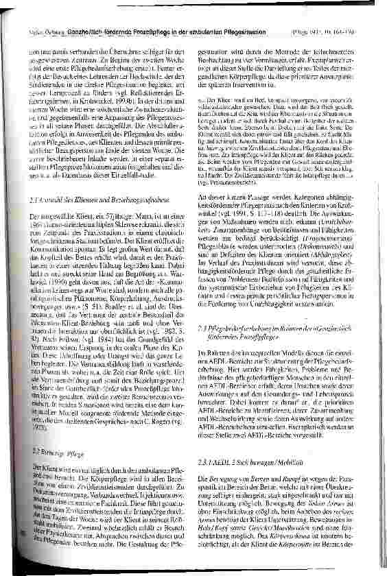 Vorschauseite 2: Ganzheitlich-fördernde Prozeßpflege in der ambulanten Pflegesituation - eine empirische Einzelfallstudie