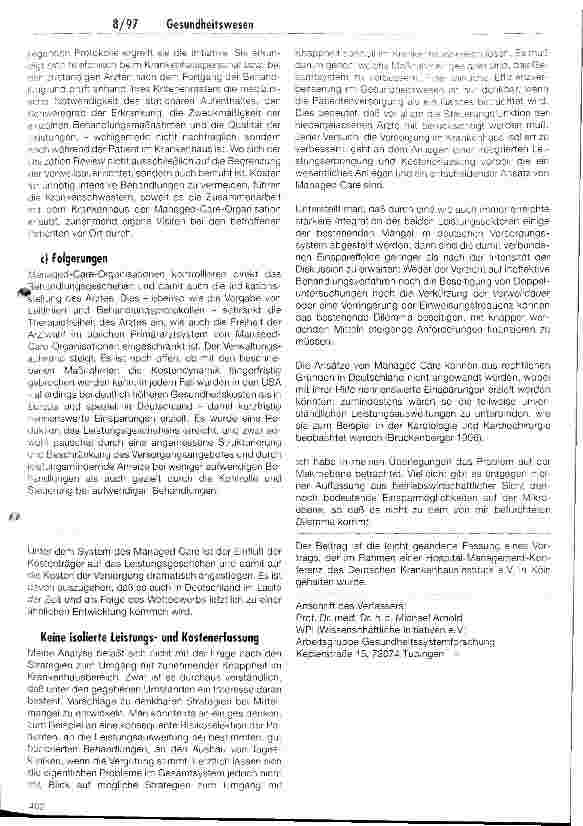 Vorschauseite 6: Strategien zum Ungang mit zunehmender Knappheit im Gesundheitswesen