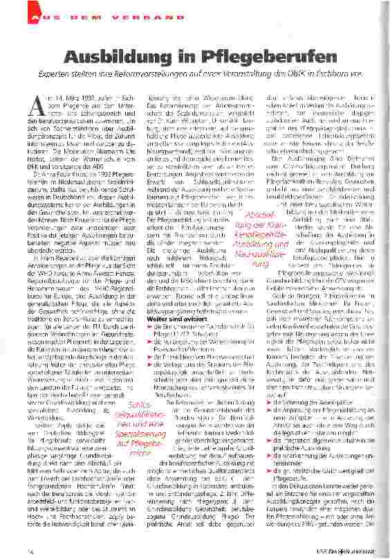 Vorschauseite 1: Ausbildung in Pflegeberufen