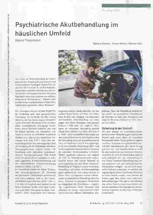 Vorschauseite 1: Psychiatrische Akutbehandlung im häuslichen Umfeld