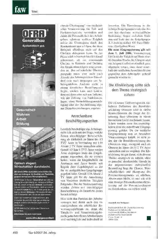 Vorschauseite 3: Oberärzte 1. und 2. Klasse