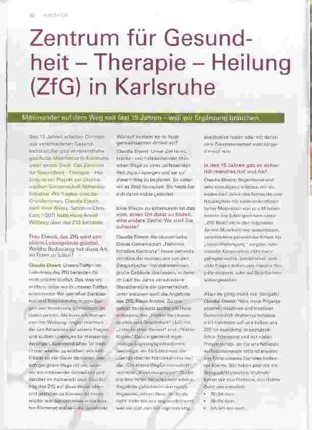 Vorschauseite 1: Zentrum für Gesundheit Therapie Heilung (ZfG) in Karlsruhe