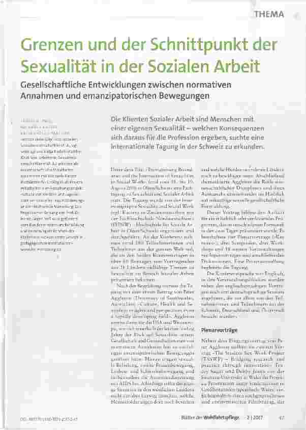 Vorschauseite 1: Grenzen und der Schnittpunkt der Sexualität in der Sozialen Arbeit