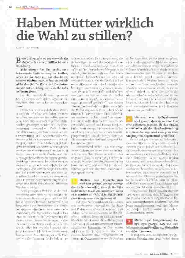 Vorschauseite 1: Haben Mütter wirklich die Wahl zu stillen?