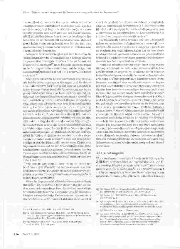 Vorschauseite 4: Teilzeit - Auswirkungen auf die Zusammensetzung und Arbeit des Personalrats?