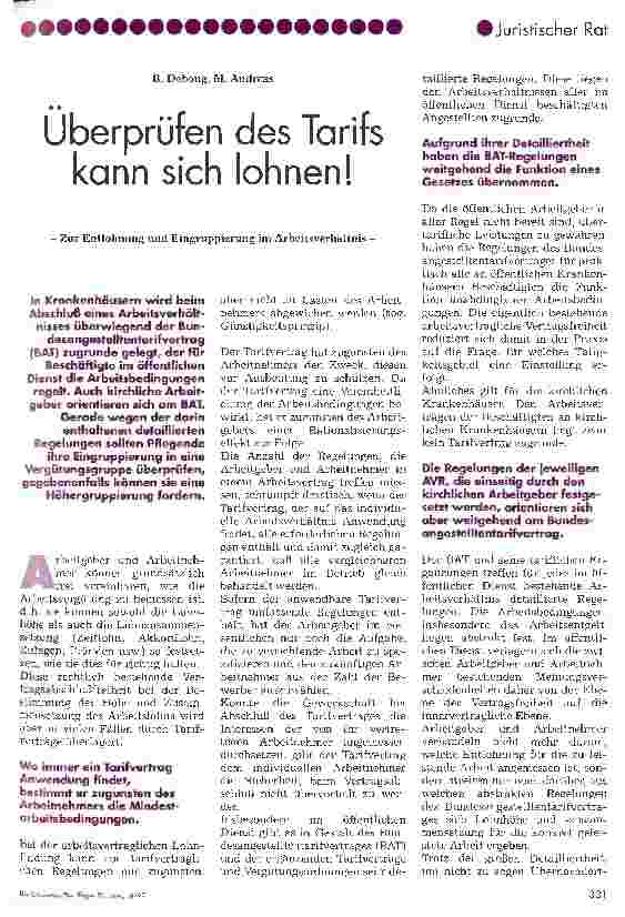 Vorschauseite 1: Überprüfen des Tarifs kann sich lohnen! - Zur Entlohnung und Eingruppierung im Arbeitsverhältnis -