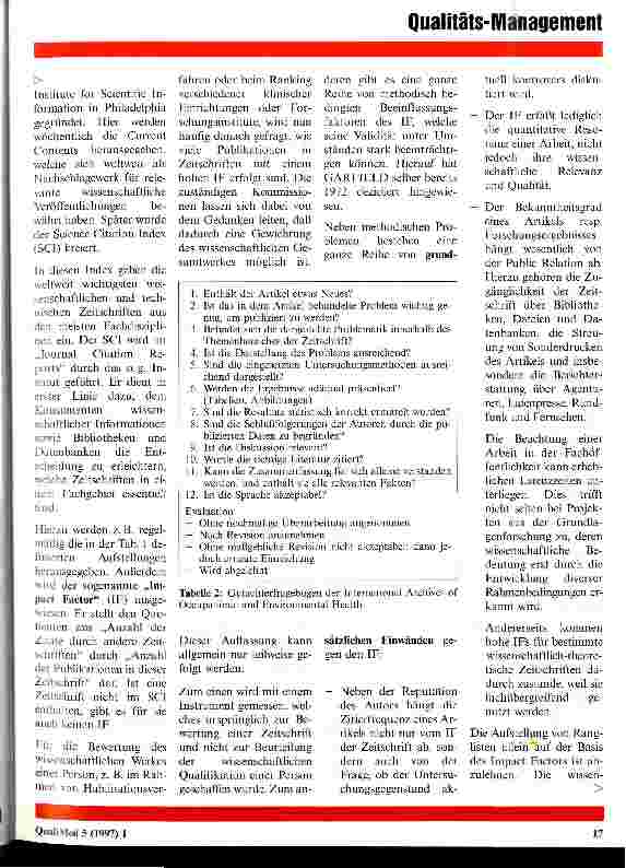 Vorschauseite 3: Qualitätssichernde Maßnahmen bei Fachpublikationen