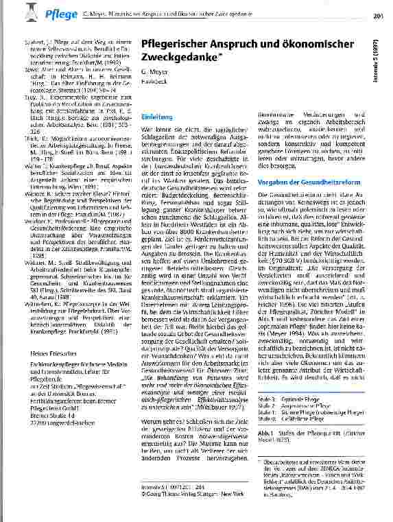 Vorschauseite 1: Pflegerischer Anspruch und ökonomischer Zweckgedanke