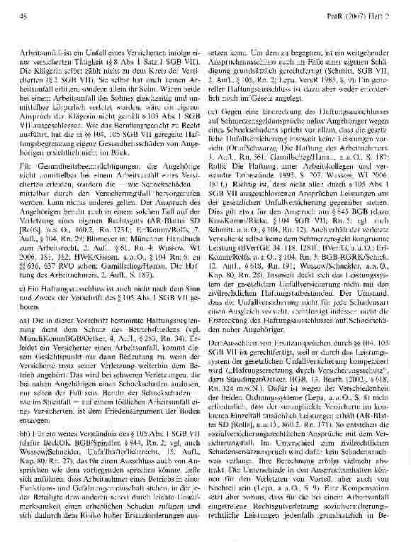 Vorschauseite 2: Haftungsausschluss gem. § 105 Abs. 1 SGB VII gilt nicht für Schmerzensgeldansprüche schockgeschädigter Angehöriger