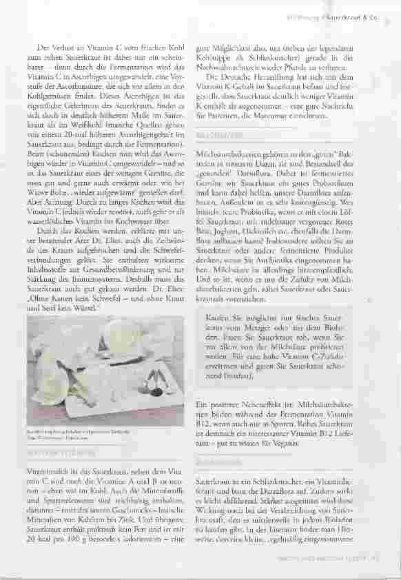 Vorschauseite 2: Sauerkraut & Co - über den Wert von milchsauer vergorenem Kohl