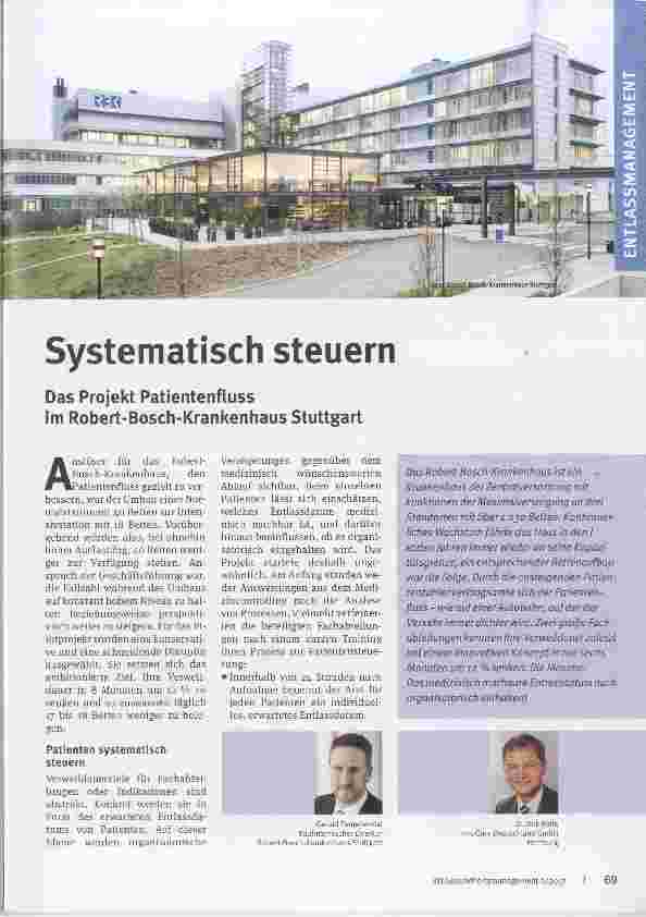 Vorschauseite 1: Systematisch steuern Das Projekt Patientenfluss im Robert-Bosch-Krankenhaus Stuttgart
