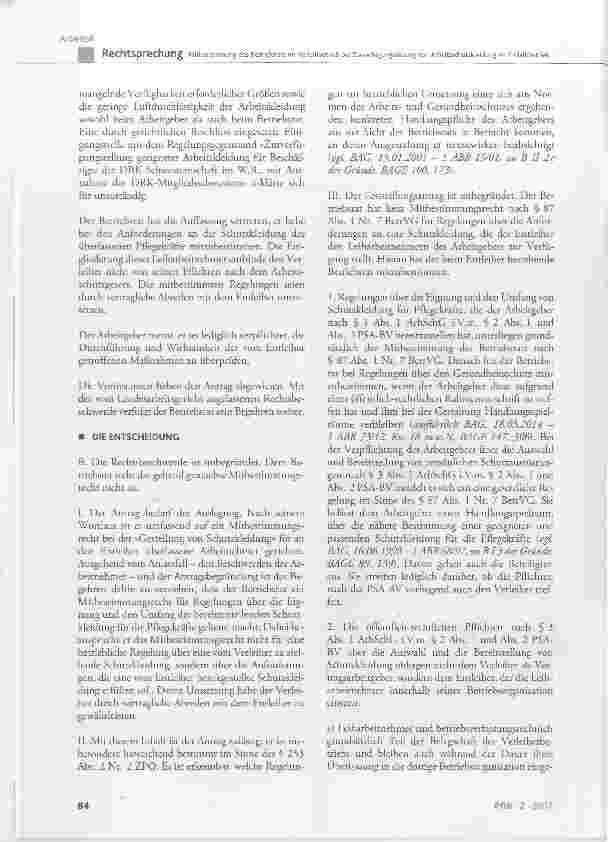 Vorschauseite 2: Mitbestimmung des Betriebsrats im Verleihbetrieb bei Zurverfügungstellung von Arbeitsschutzkleidung im Entleihbetrieb