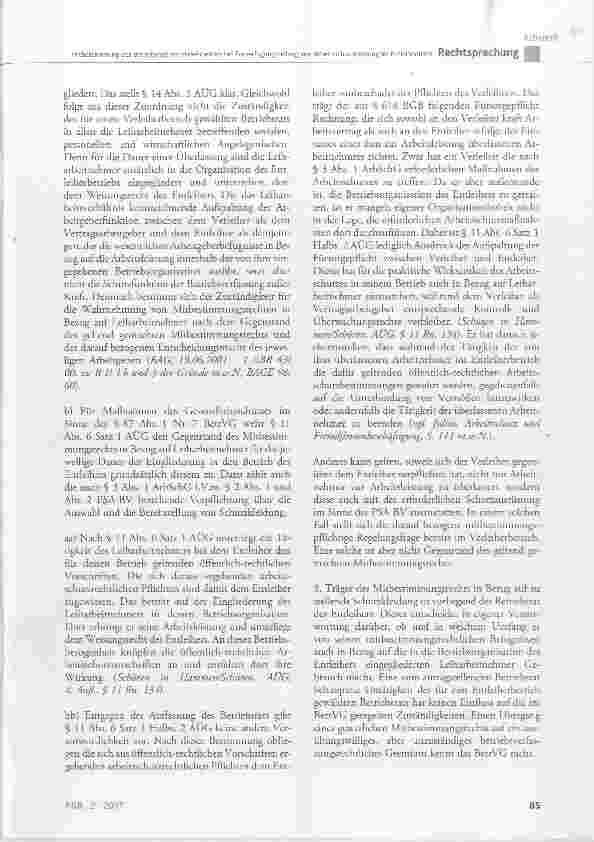 Vorschauseite 3: Mitbestimmung des Betriebsrats im Verleihbetrieb bei Zurverfügungstellung von Arbeitsschutzkleidung im Entleihbetrieb