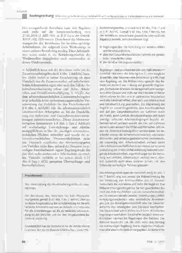 Vorschauseite 4: Mitbestimmung des Betriebsrats im Verleihbetrieb bei Zurverfügungstellung von Arbeitsschutzkleidung im Entleihbetrieb