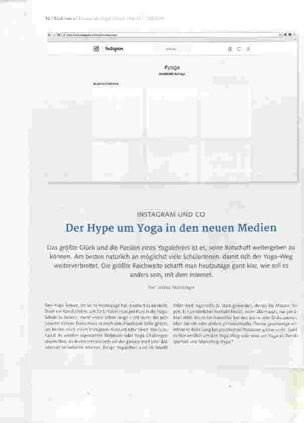 Vorschauseite 1: Der Hype um Yoga in den neuen Medien