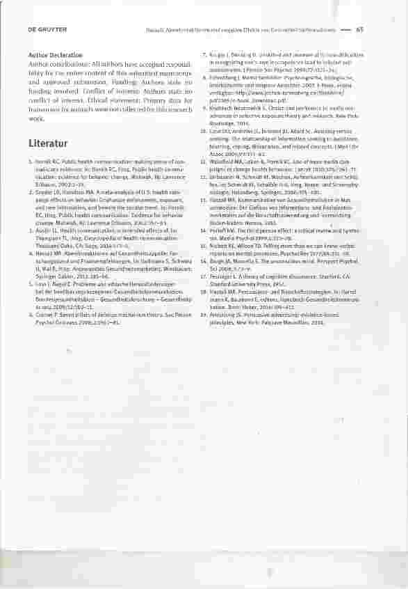 Vorschauseite 3: Abwehrreaktionen und negative Effekte von GesundheitsinformationenDefensive processes and negative effects of health information