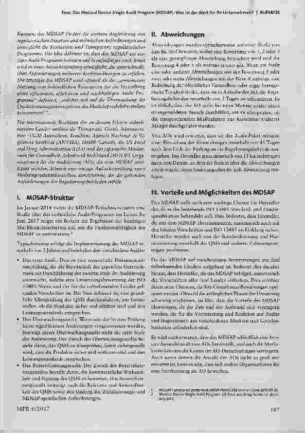 Vorschauseite 2: Das Medical Device Single Audit Program (MDSAP): Was ist der Wert für Ihr Unternehmen?