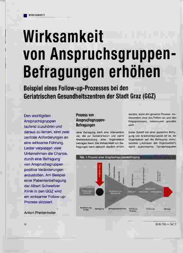 Vorschauseite 1: Wirksamkeit von Anspruchsgruppen-Befragungen erhöhen