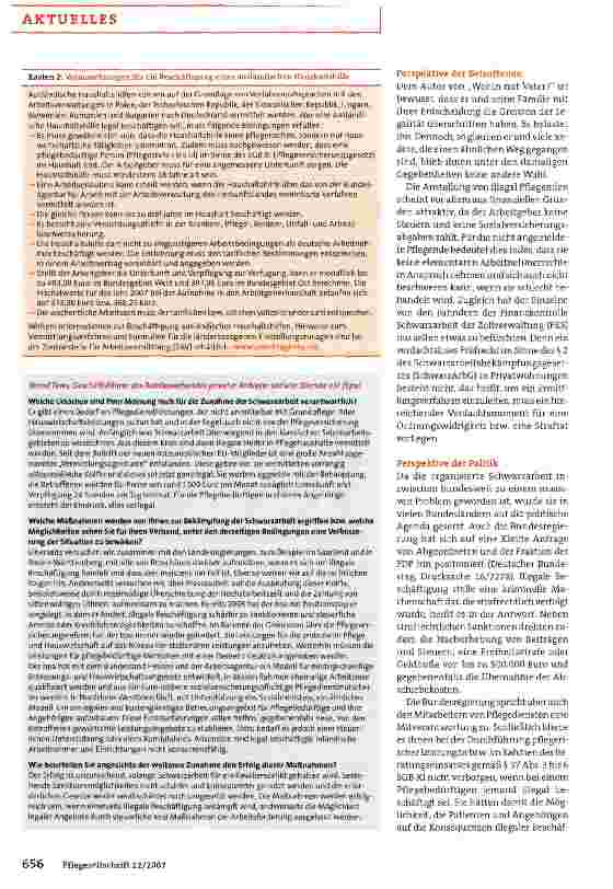 Vorschauseite 3: Bezahlbare Pflege - ohne Schwarzarbeit möglich?