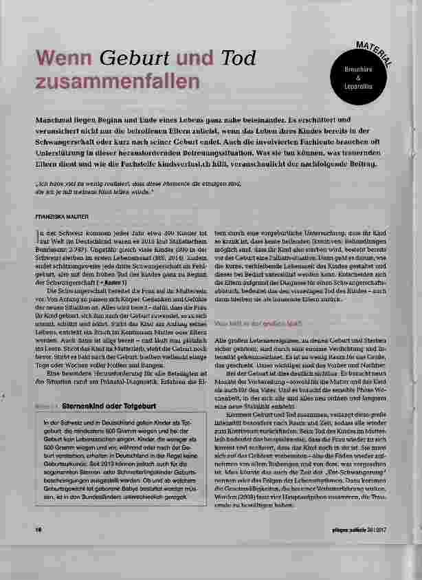 Vorschauseite 1: Wenn Geburt und Tod zusammenfallen
