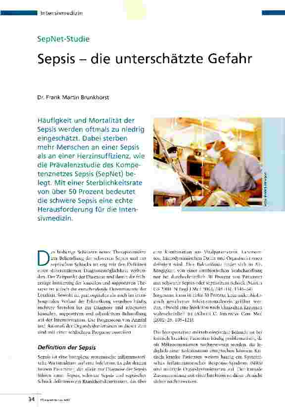 Vorschauseite 1: Sepsis - die unterschätzte Gefahr