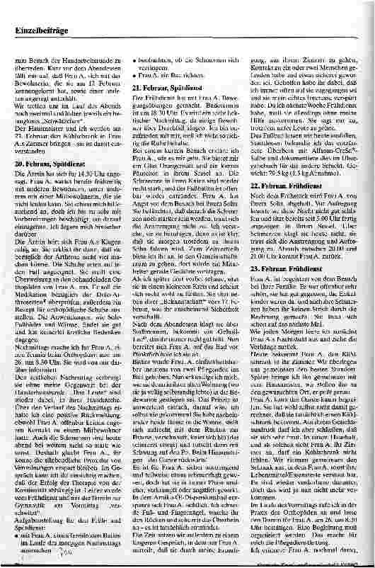 Vorschauseite 4: Pflegeplanung im Altenheim Ein Pflegebericht