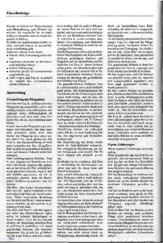 Vorschauseite 6: Pflegeplanung im Altenheim Ein Pflegebericht