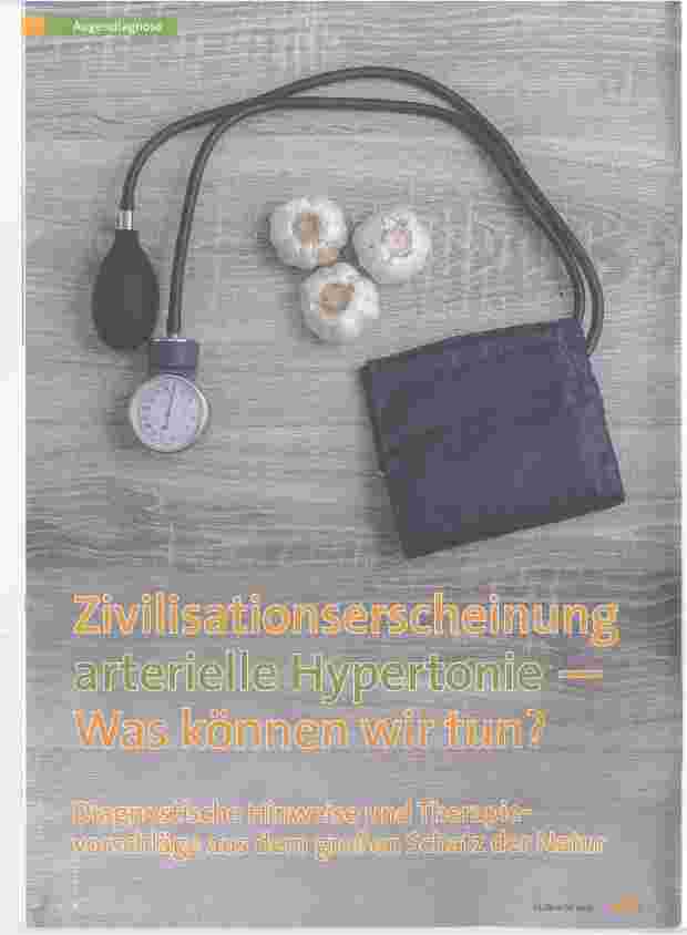 Vorschauseite 1: Zivilisationserscheinung arterielle Hypertonie- Was können wir tun?